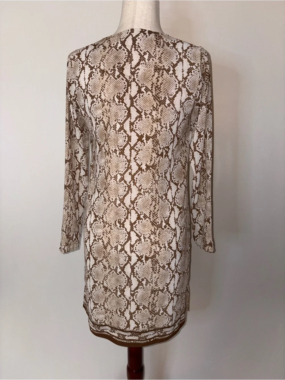 Michael Kors Snake-Print Long Sleeve Shift Tunic Dress‎